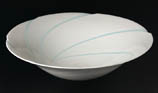 white porcelain bowl with colored lines