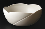 grayish white porcelain floral-shaped vase