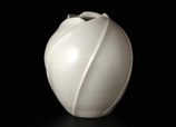 grayish white porcelain vase